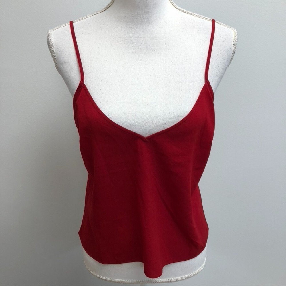 Frame Brooke Red Heart Silk Blouse Shirt Womens Small Red Business Teacher - Picture 12 of 16